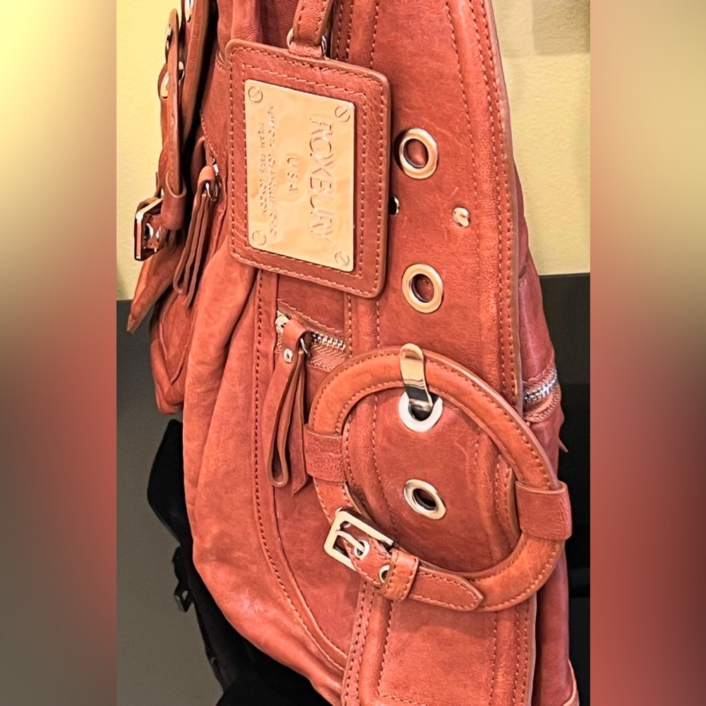 Roxbury Leather Brown with Silver Hardware Shoulder Bag - Picture 5 of 9